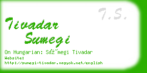 tivadar sumegi business card